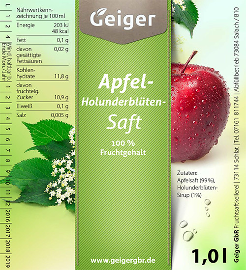 Apfel-Holunderblüten-Saft